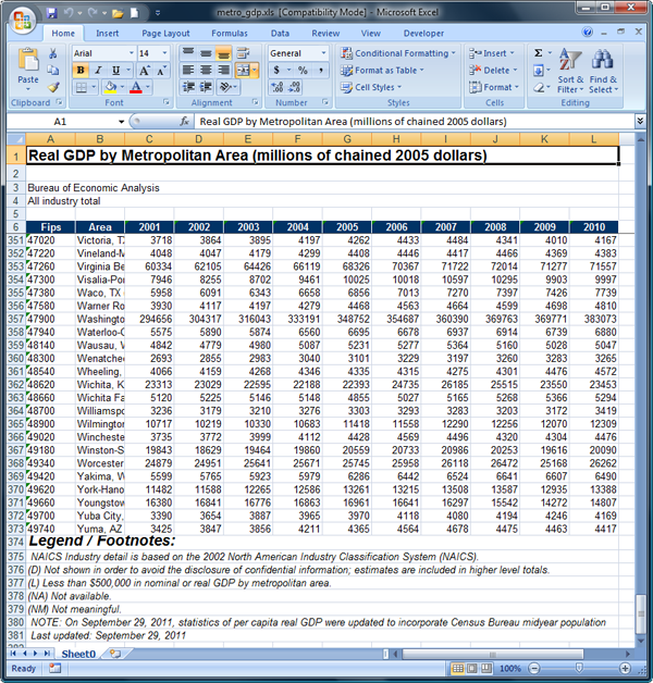 Microsoft Excel screenshot