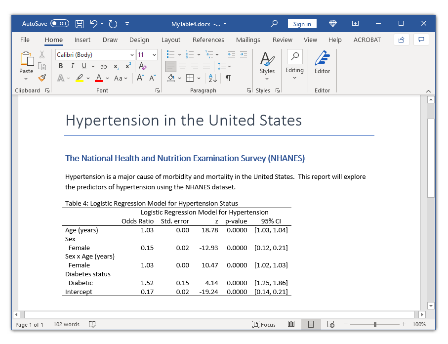 The Stata Blog » Customizable tables in Stata 17, part 5: Tables