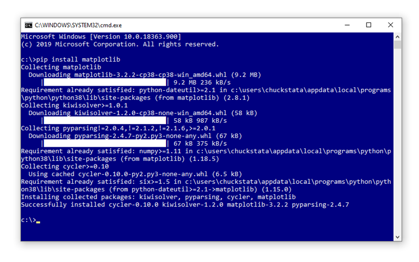 how do i install matplotlib for windows
